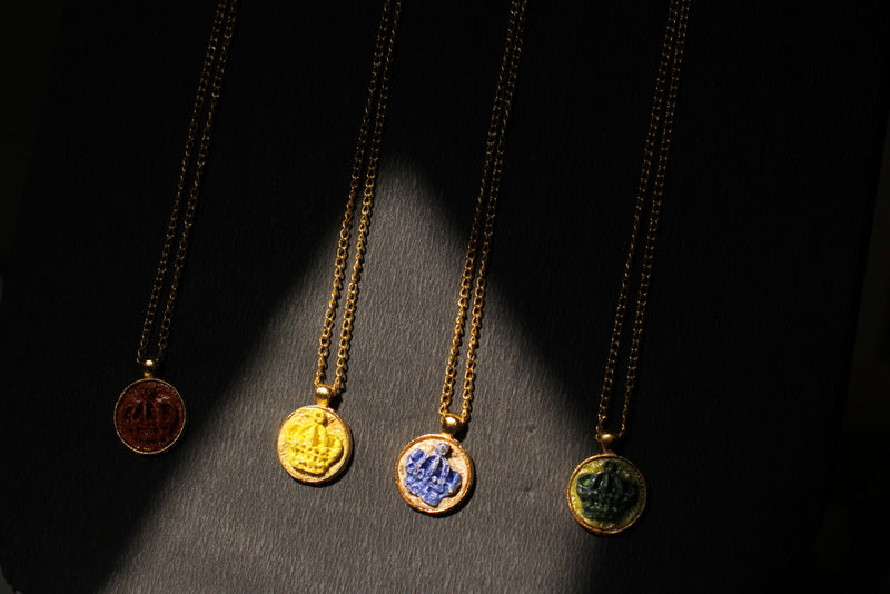 Crown" Pendants- in gold metallic base ( without chain)