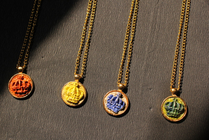 Crown" Pendants- in gold metallic base ( without chain)