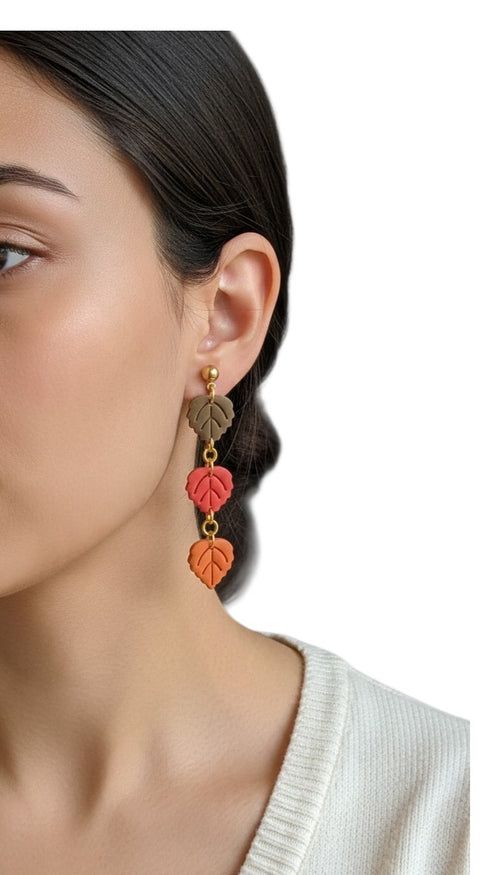 Autumn leaves- hanging Studs