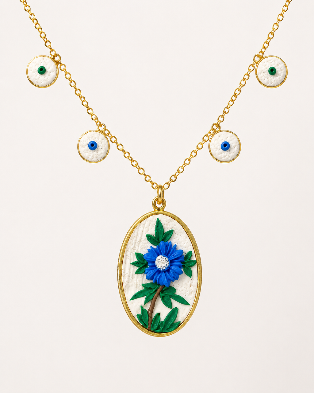 Blue Bloom Pendant Necklace