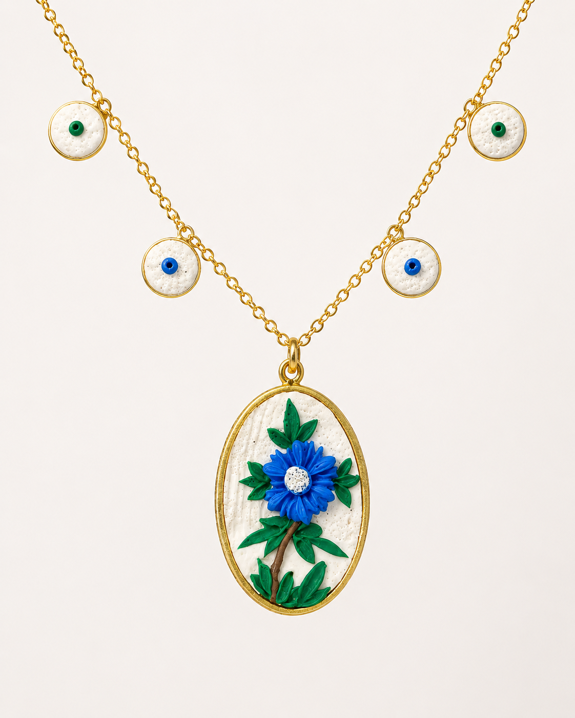 Blue Bloom Pendant Necklace
