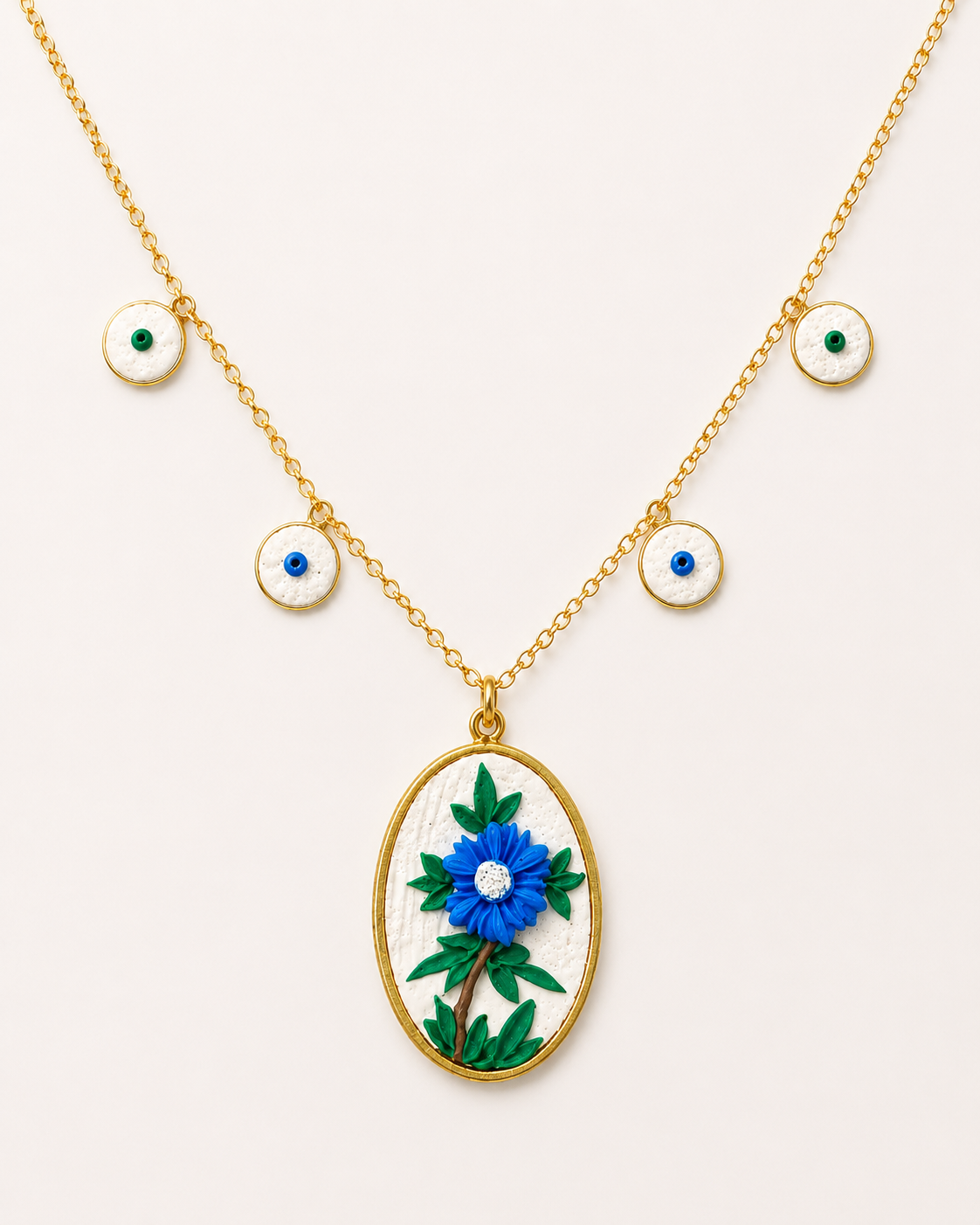 Blue Bloom Pendant Necklace