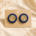 Gold hammered frammed Studs