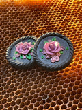 Black Floral Studs