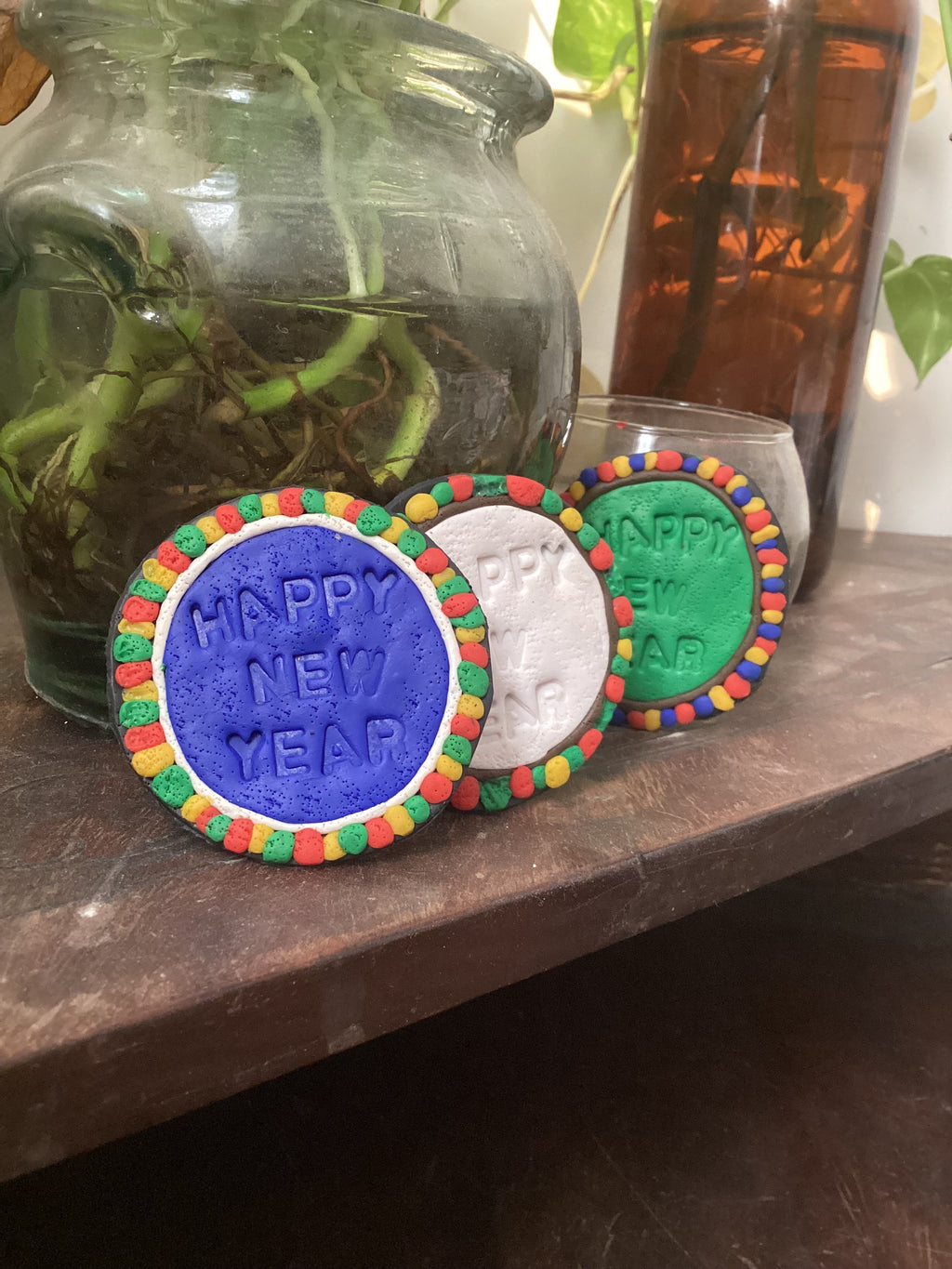 Happy new year fridge magnet