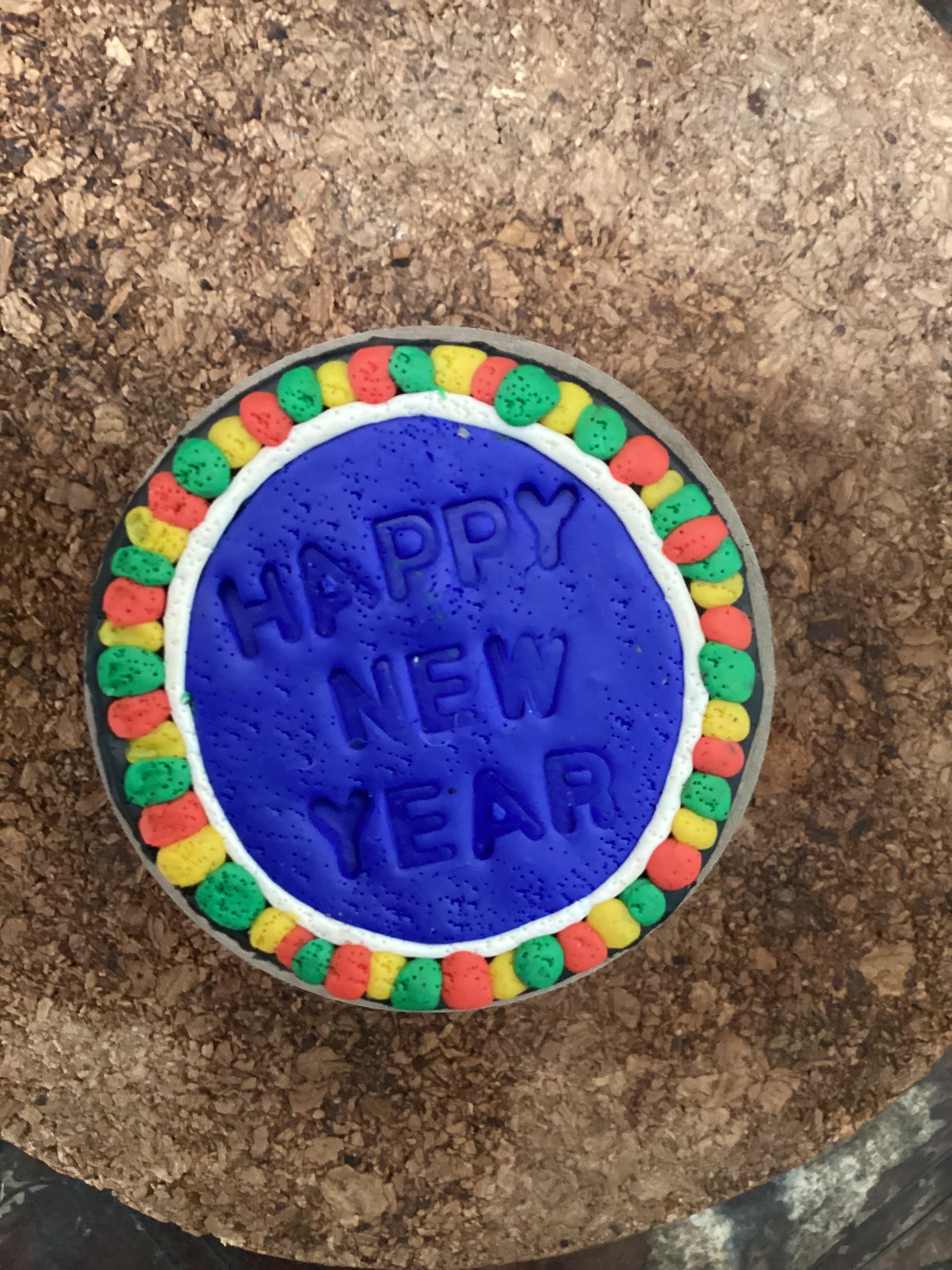 Happy new year fridge magnet