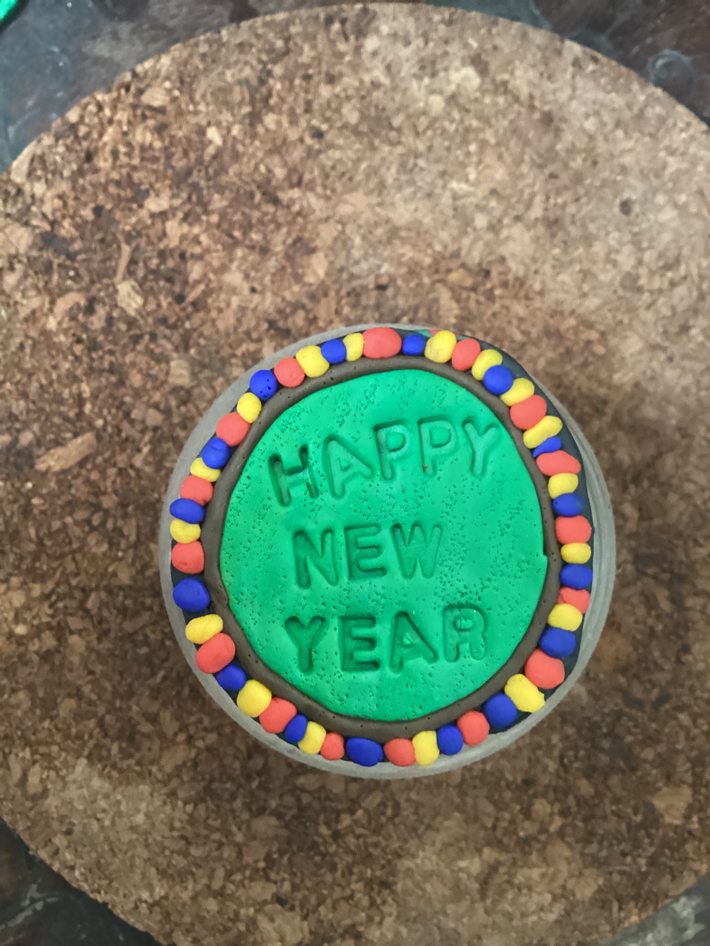 Happy new year fridge magnet