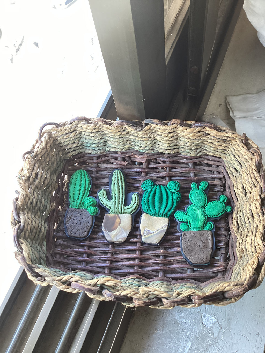 Cactus fridge magnets