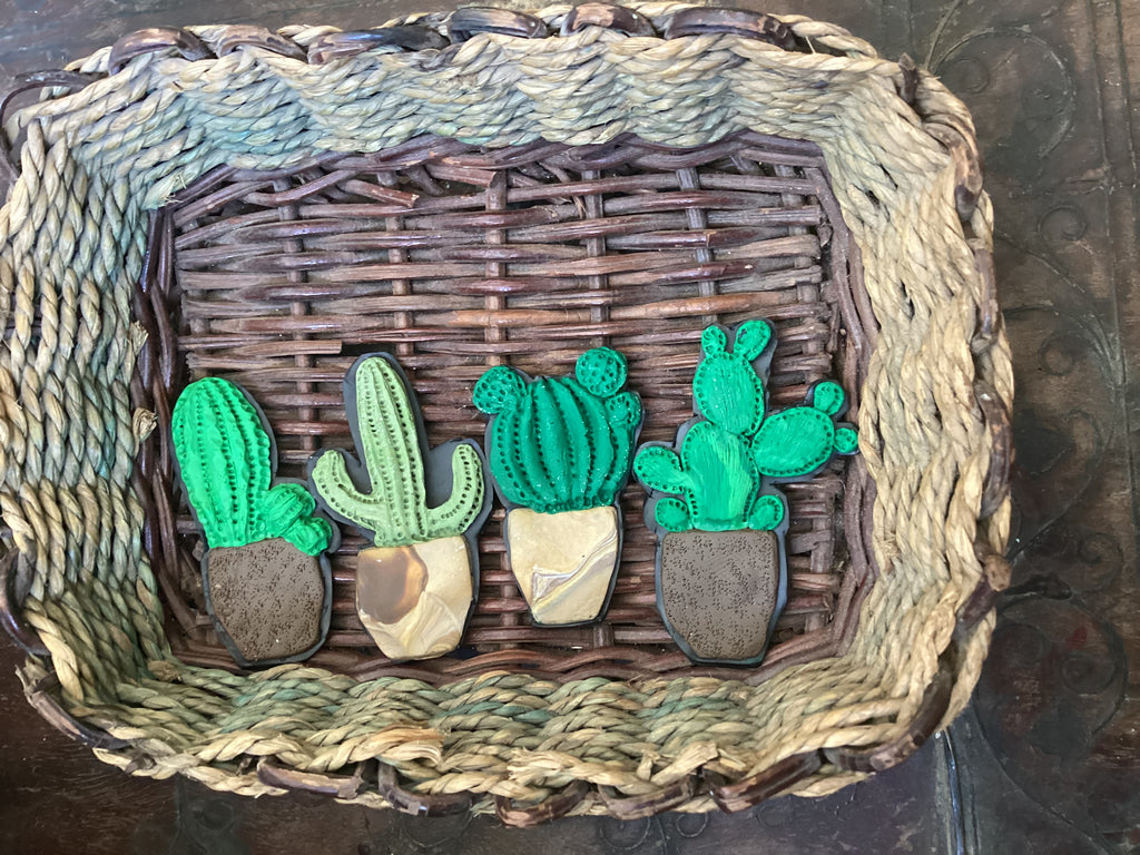 Cactus fridge magnets