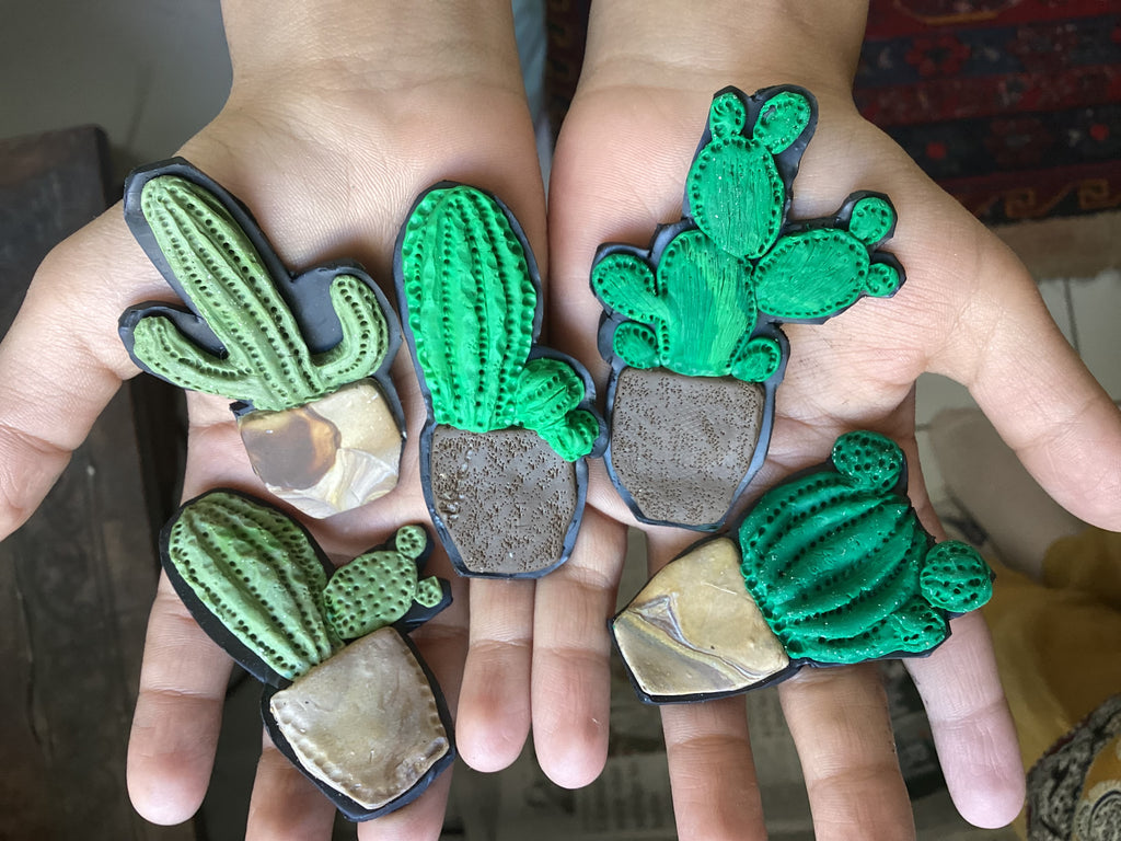 Cactus fridge magnets