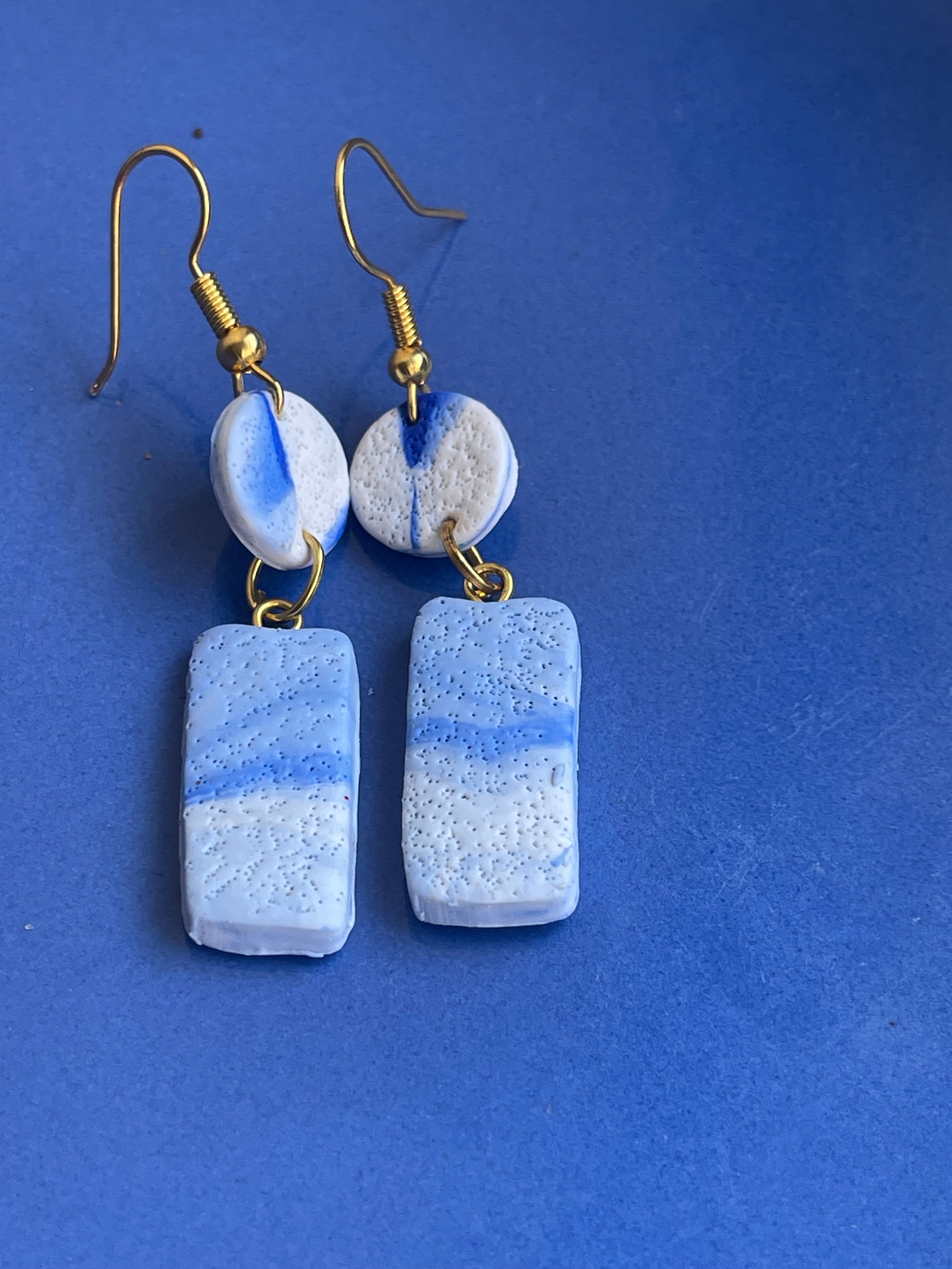 Springs- Blue Marble Earrings