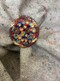 Round gold leaf emded Ring