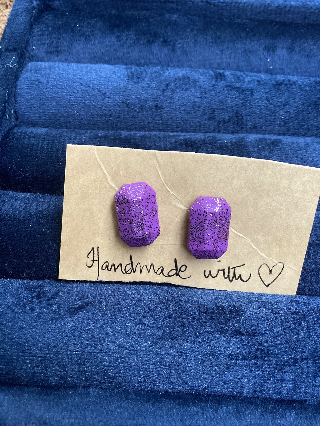 Glitter geometric studs