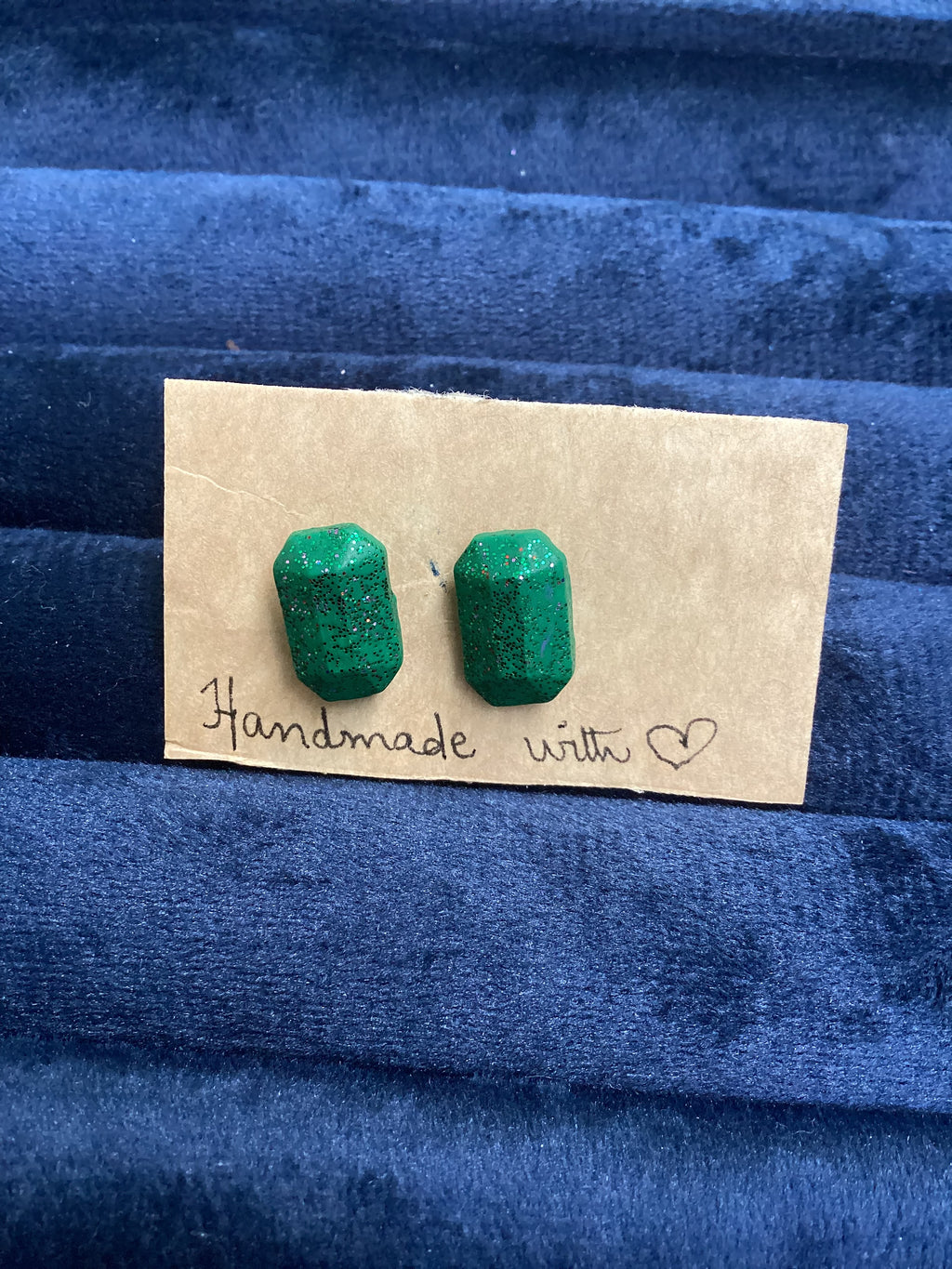 Glitter geometric studs