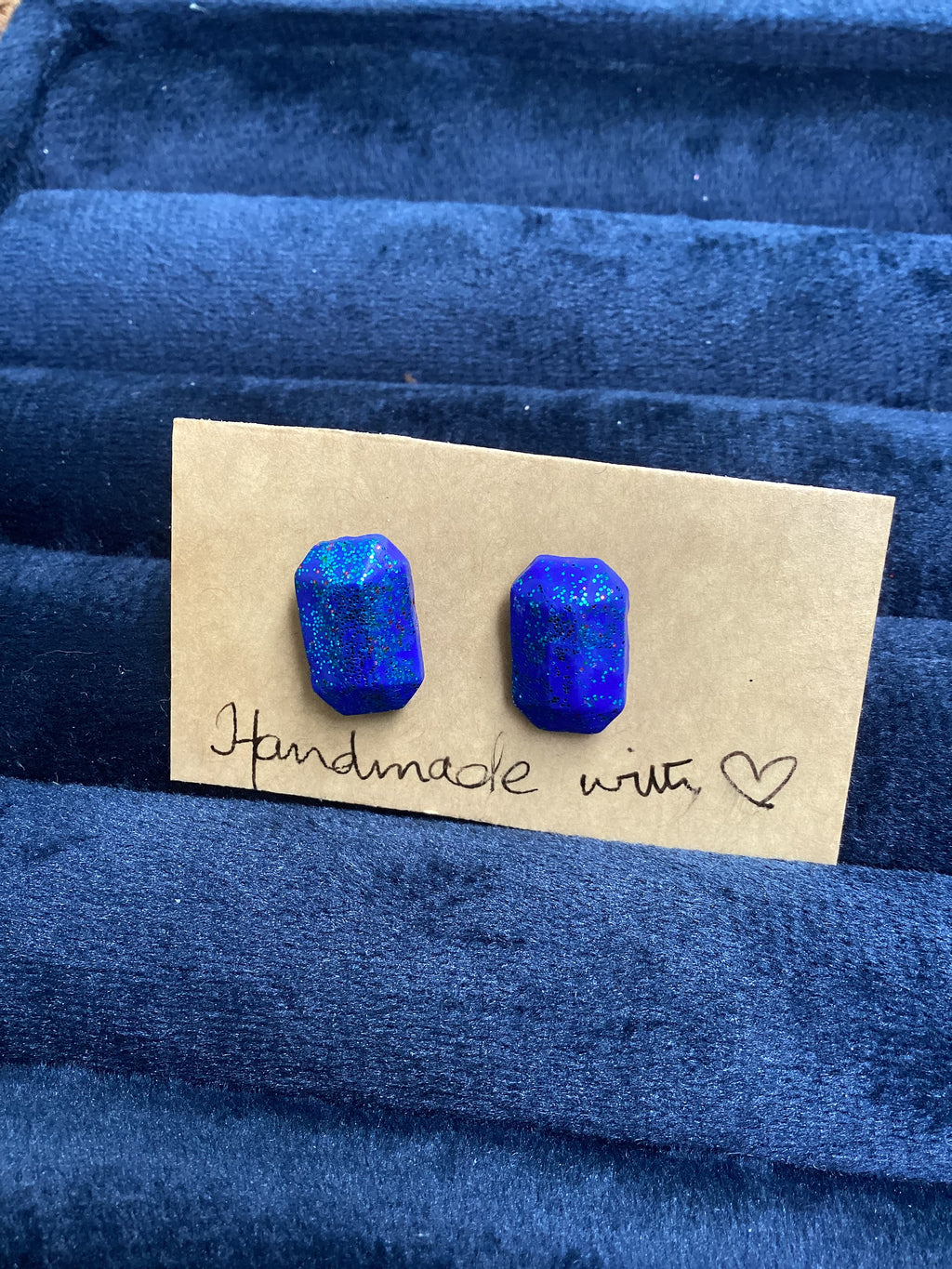 Glitter geometric studs