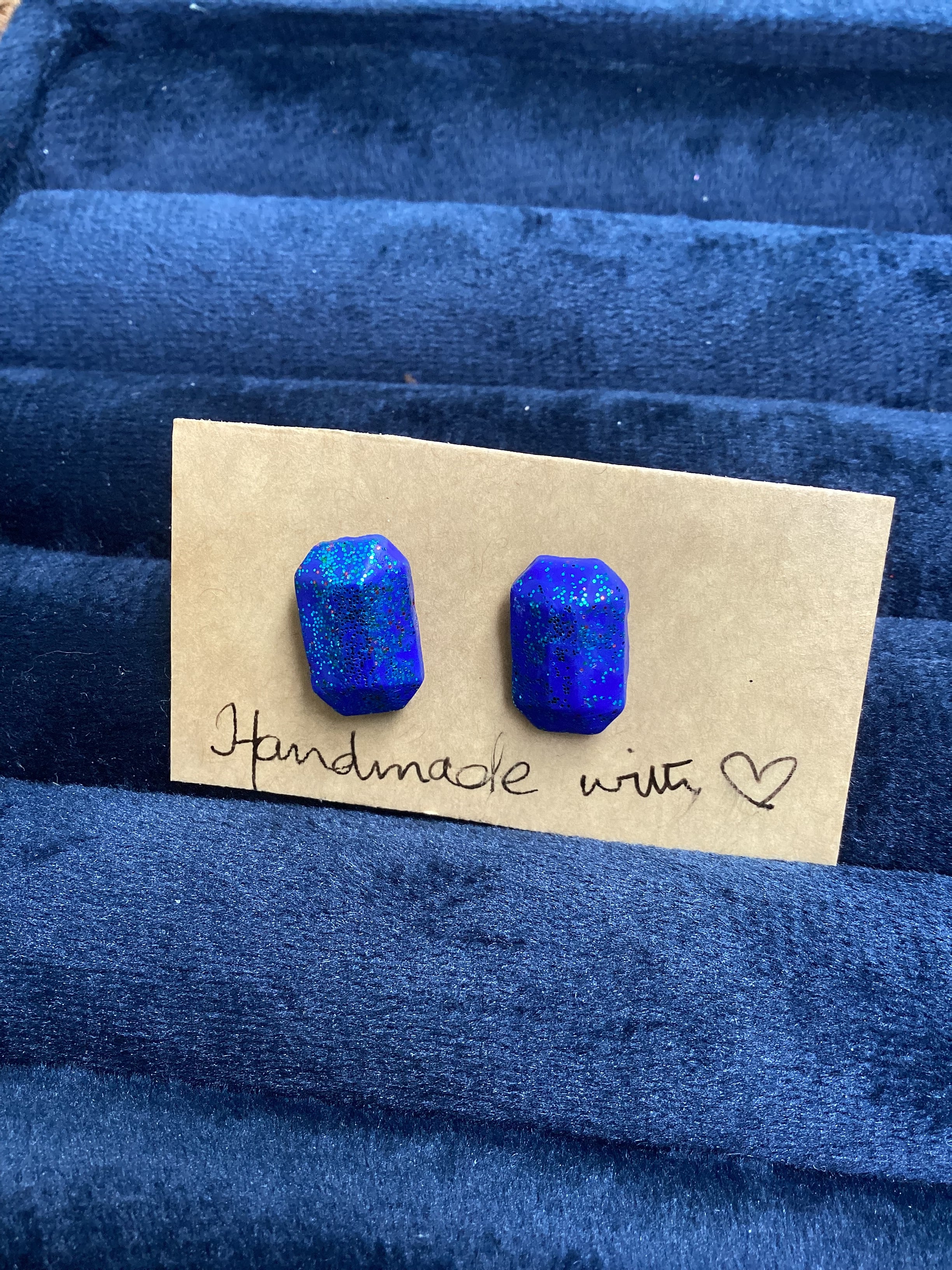 Glitter geometric studs