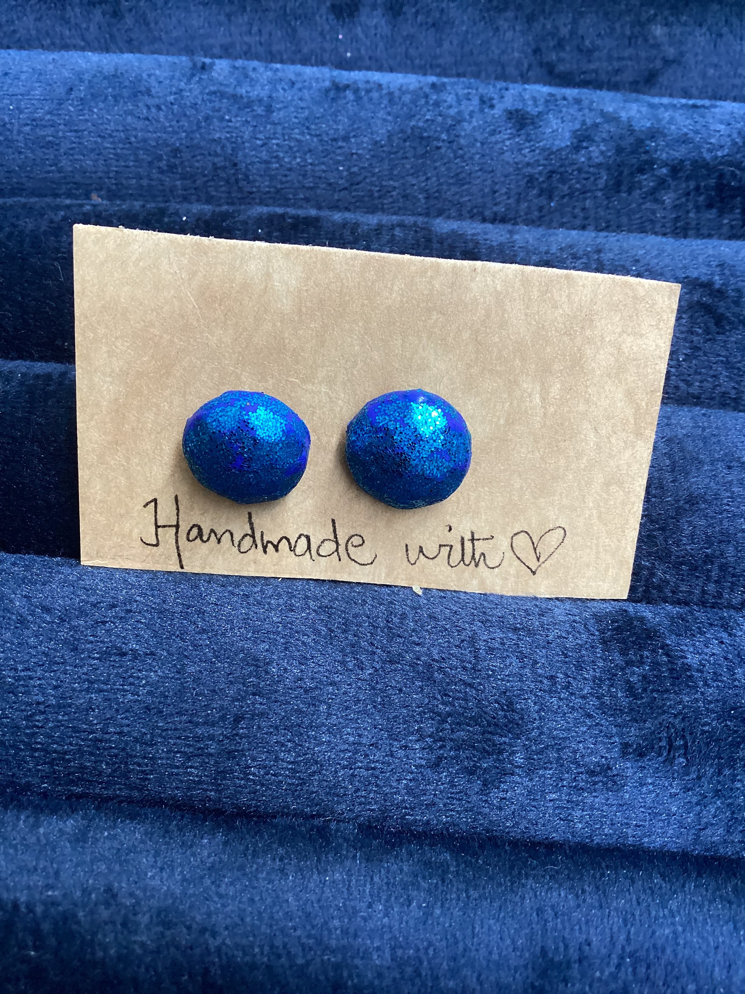 Glitter geometric studs