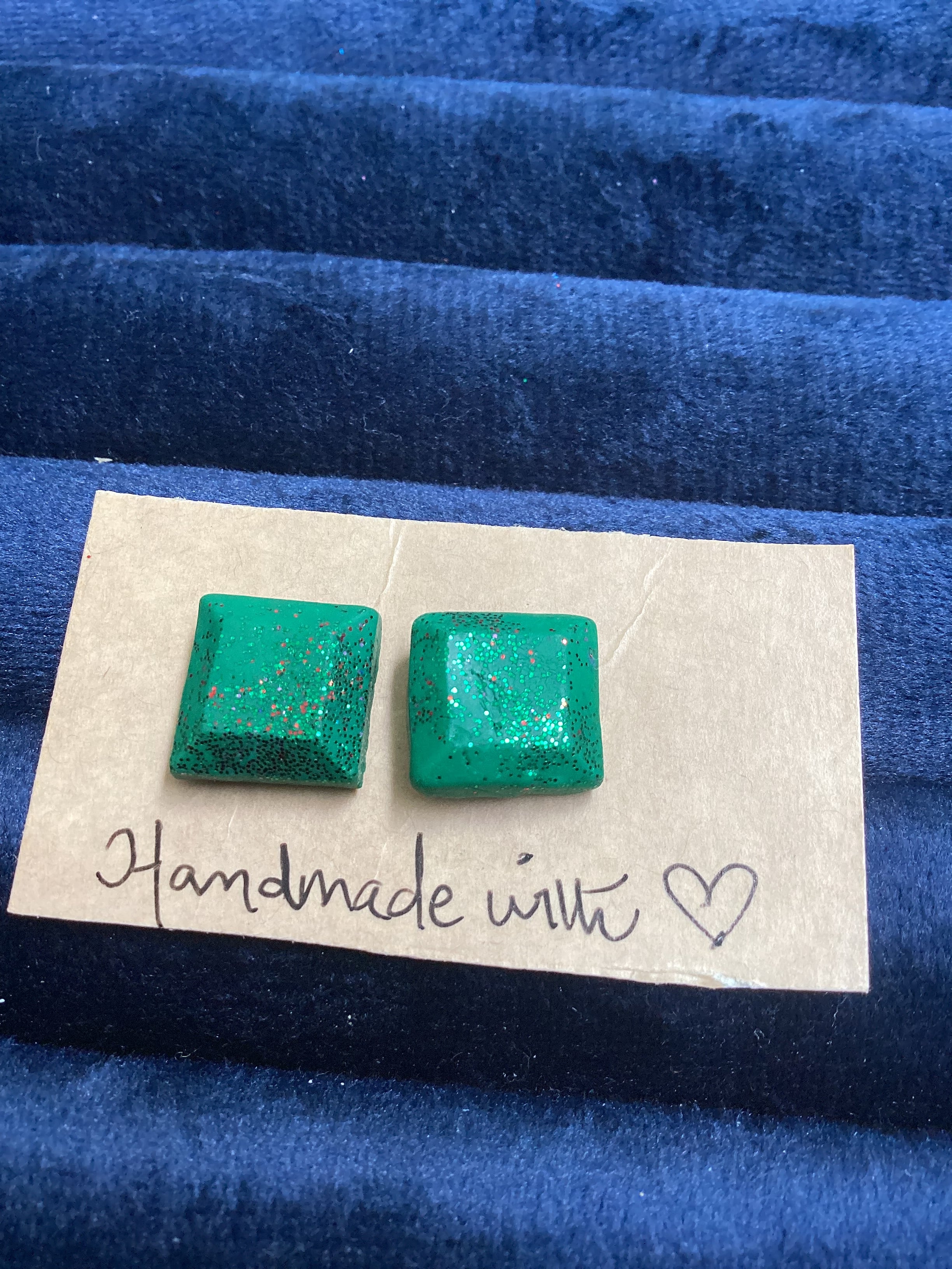 Glitter geometric studs