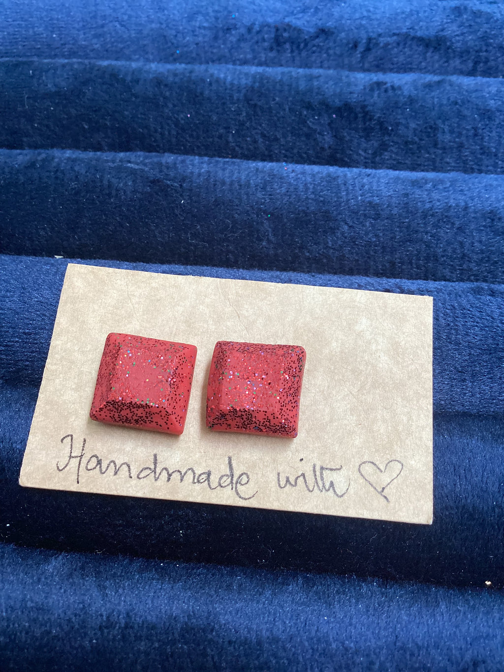 Glitter geometric studs