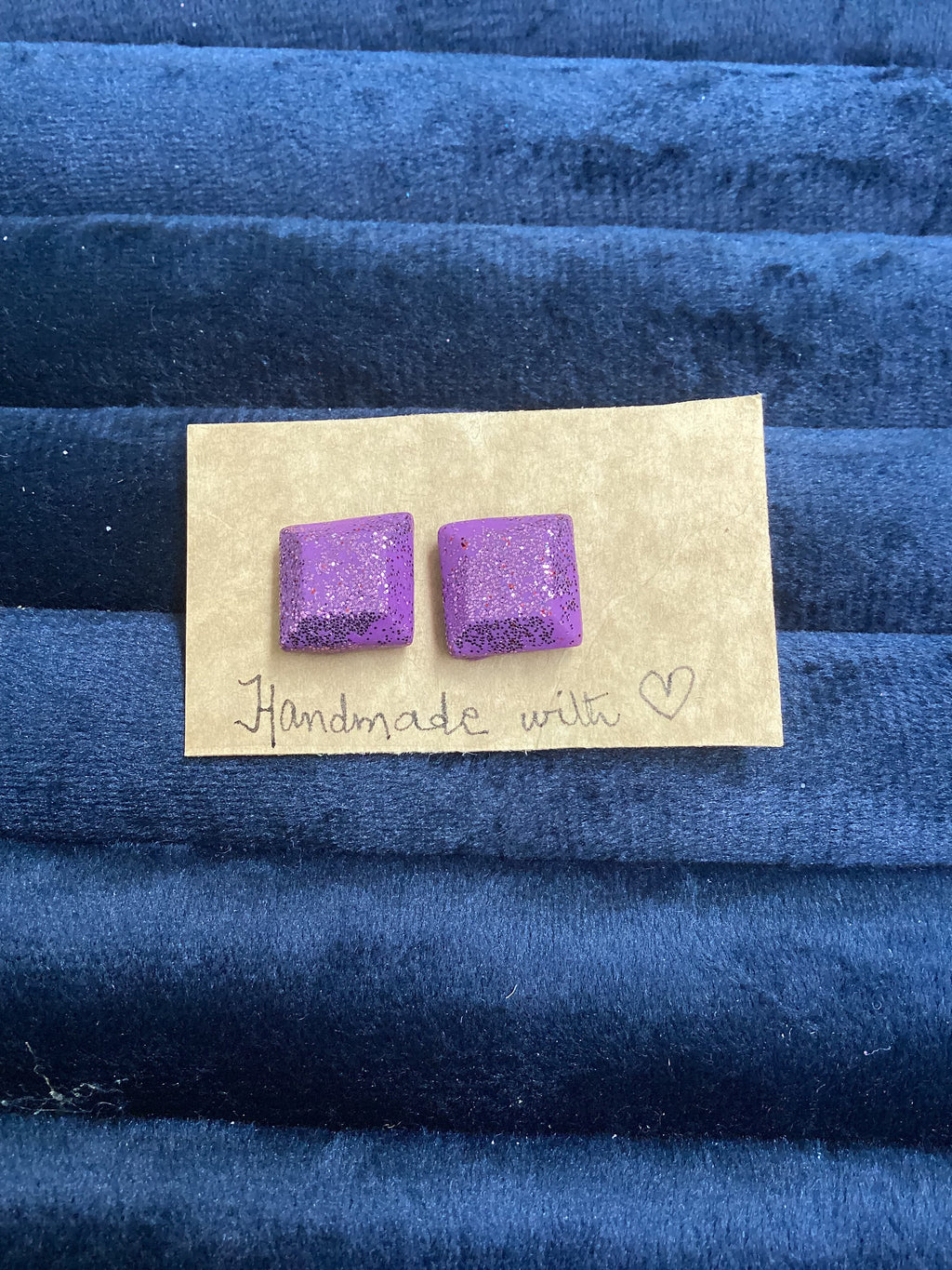 Glitter geometric studs