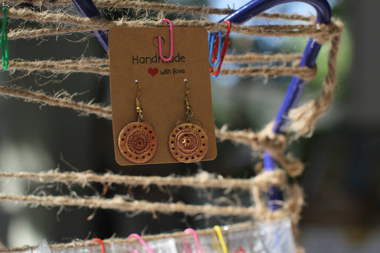 circle dangler- terracota colored clay