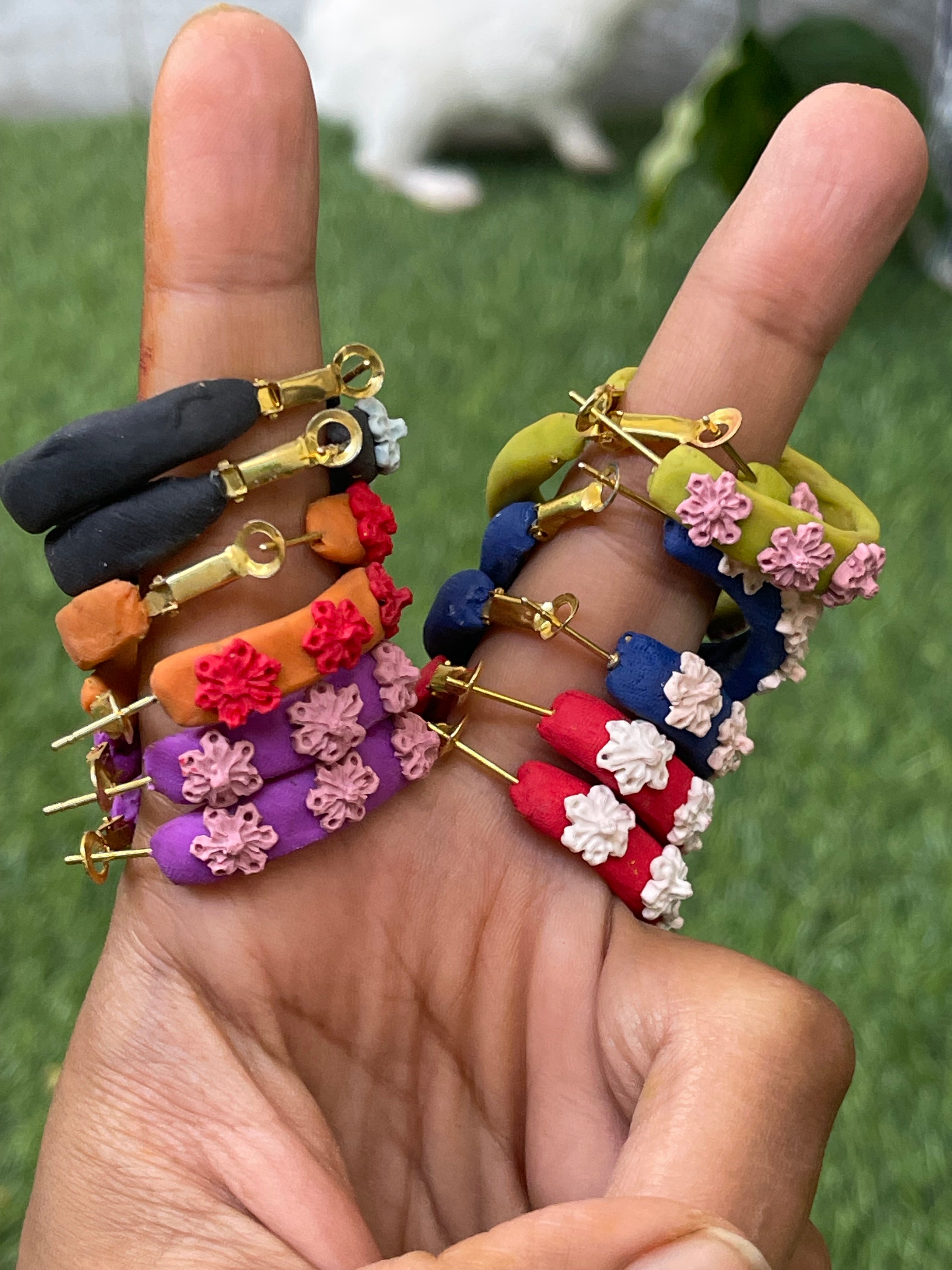 Hoops floral Earrings