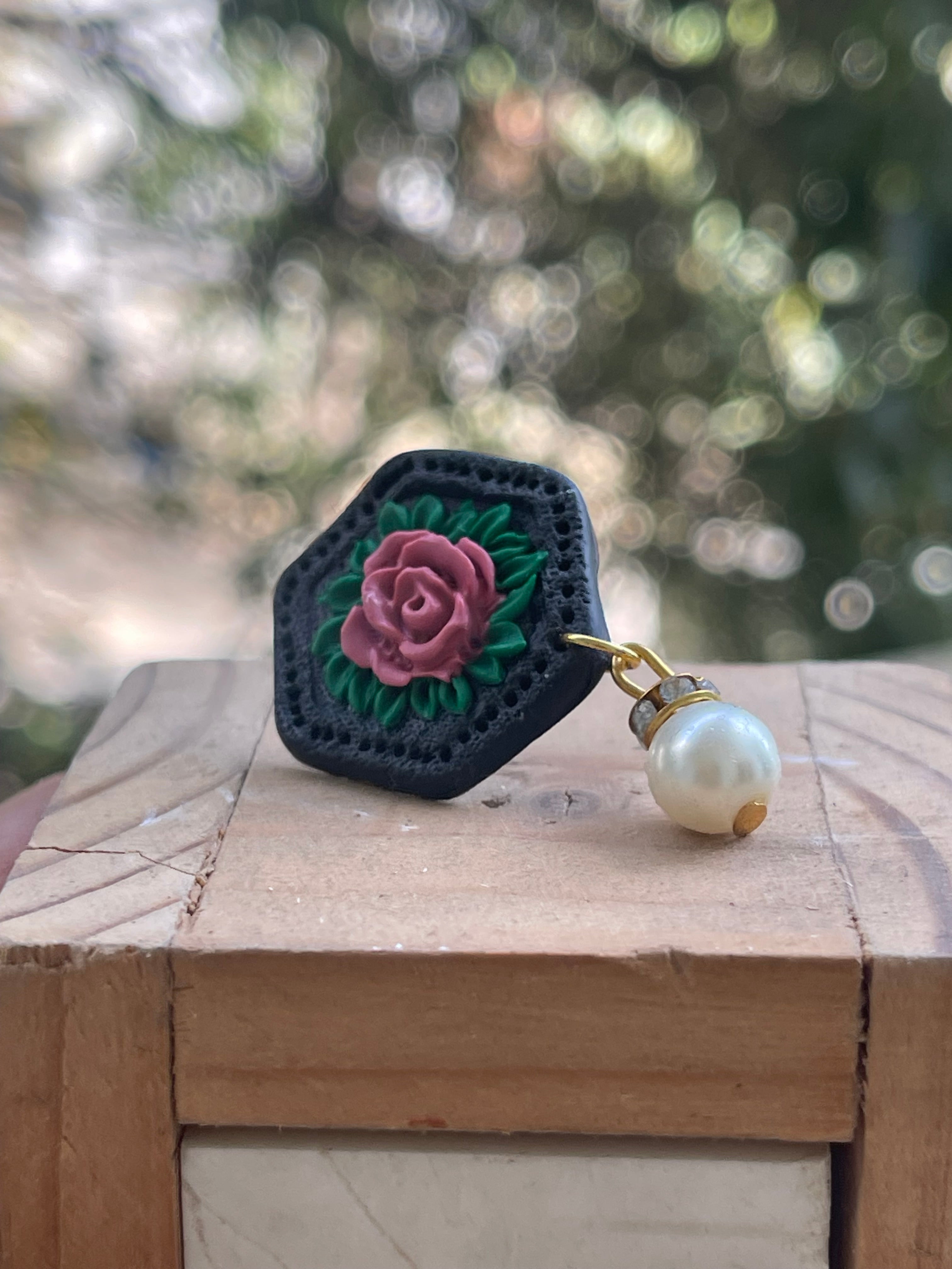 Hexagonal floral Earings