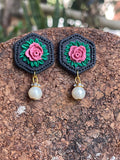 Hexagonal floral Earings