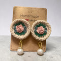 Floral Pearl Twists Earings
