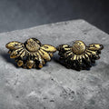Floral Leaf Studs- Gold