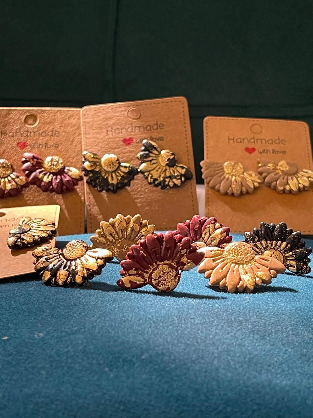 Floral Leaf Studs- Gold