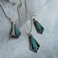 Leaf Pendant Set-Black