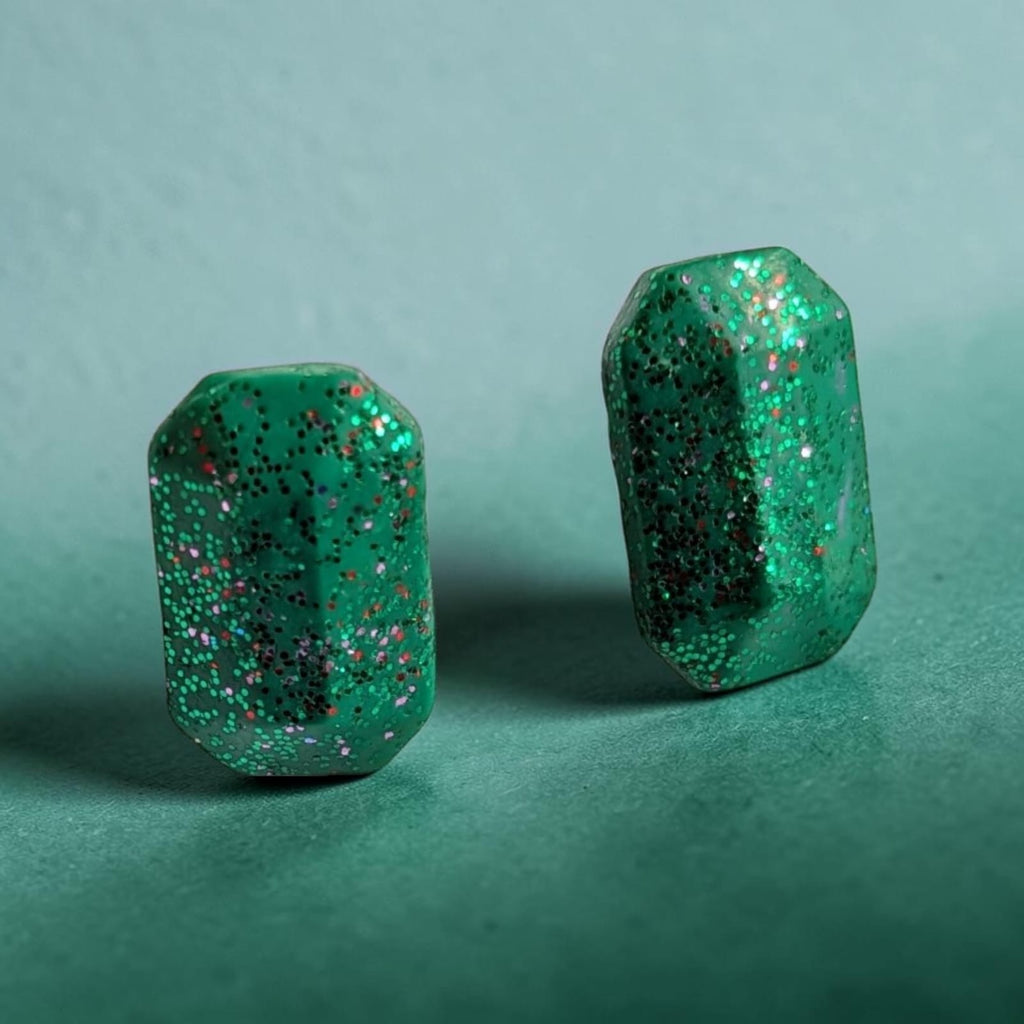 Emerald Galaxy Studs