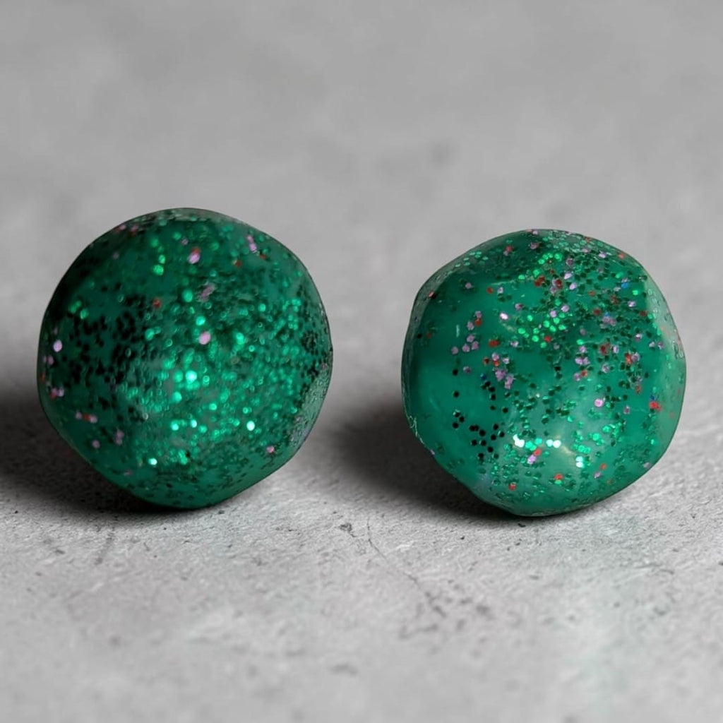 Emerald Galaxy Studs
