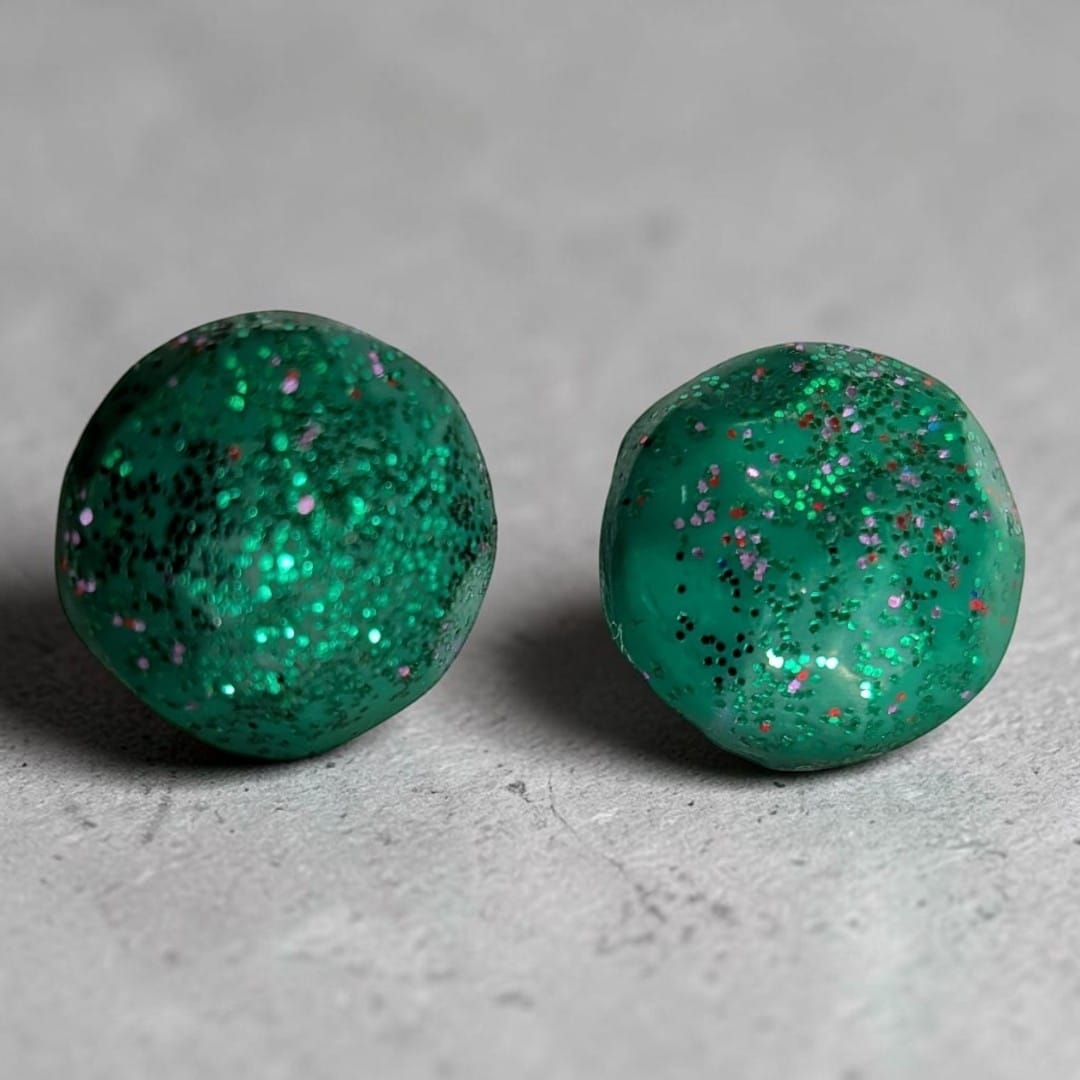 Emerald Galaxy Studs