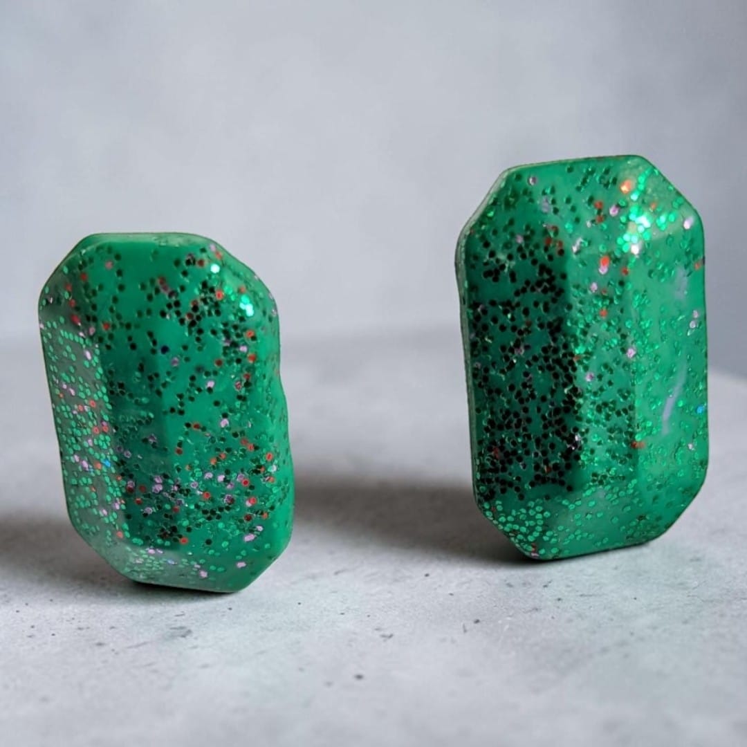 Emerald Galaxy Studs