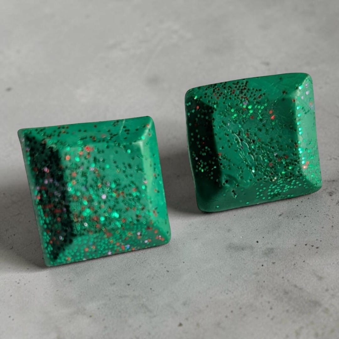 Emerald Galaxy Studs