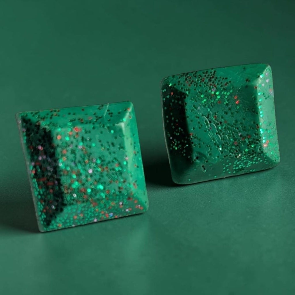 Emerald Galaxy Studs