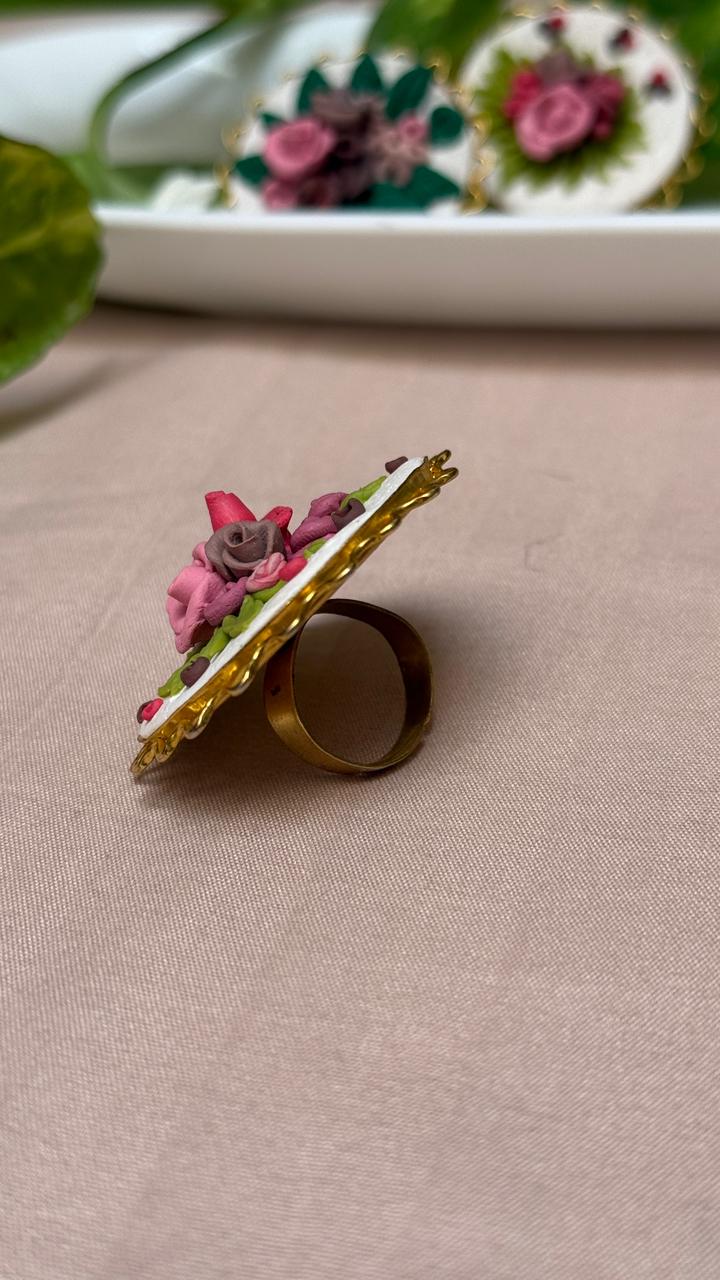 Festive Floral Embroided Ring