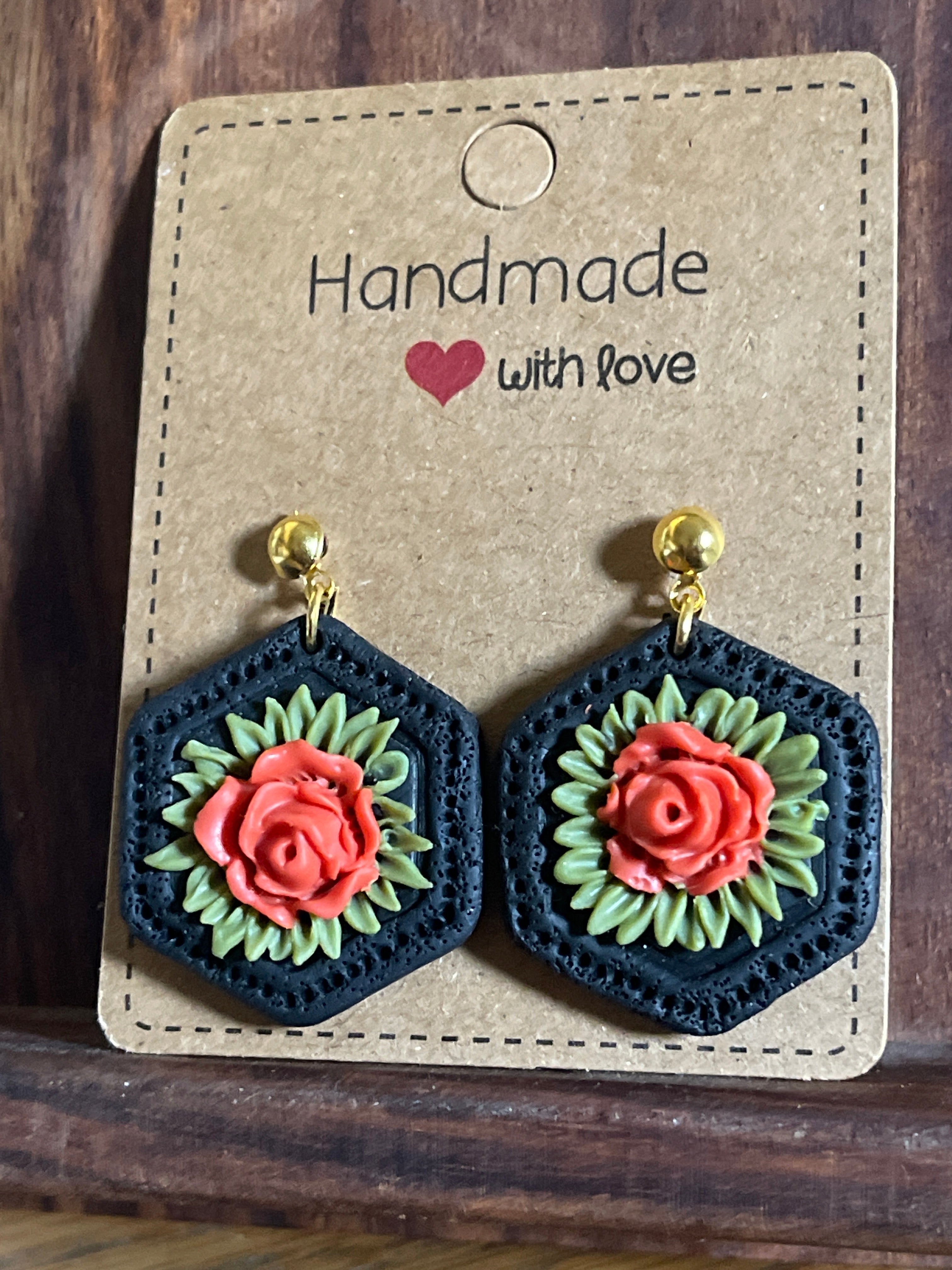 Hexagonal floral Earings