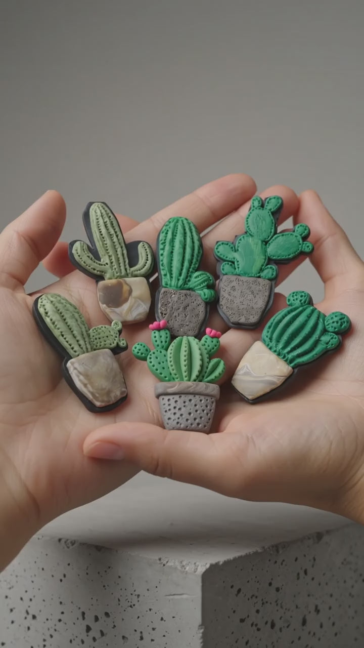 Cactus fridge magnets