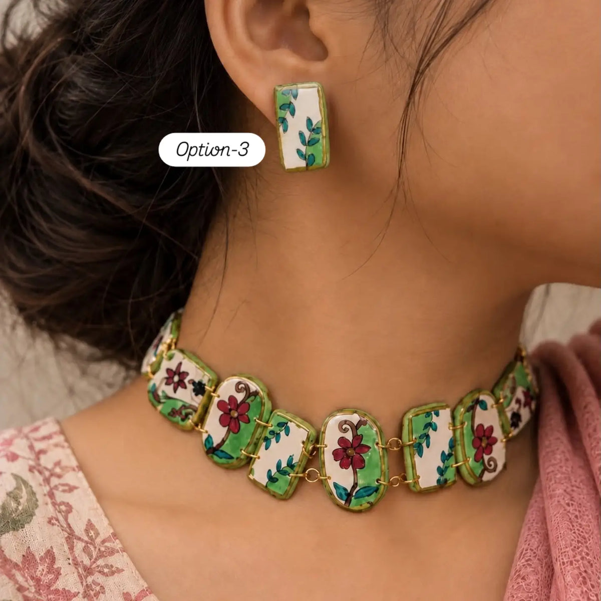 Porcelain bloom - jewelry set