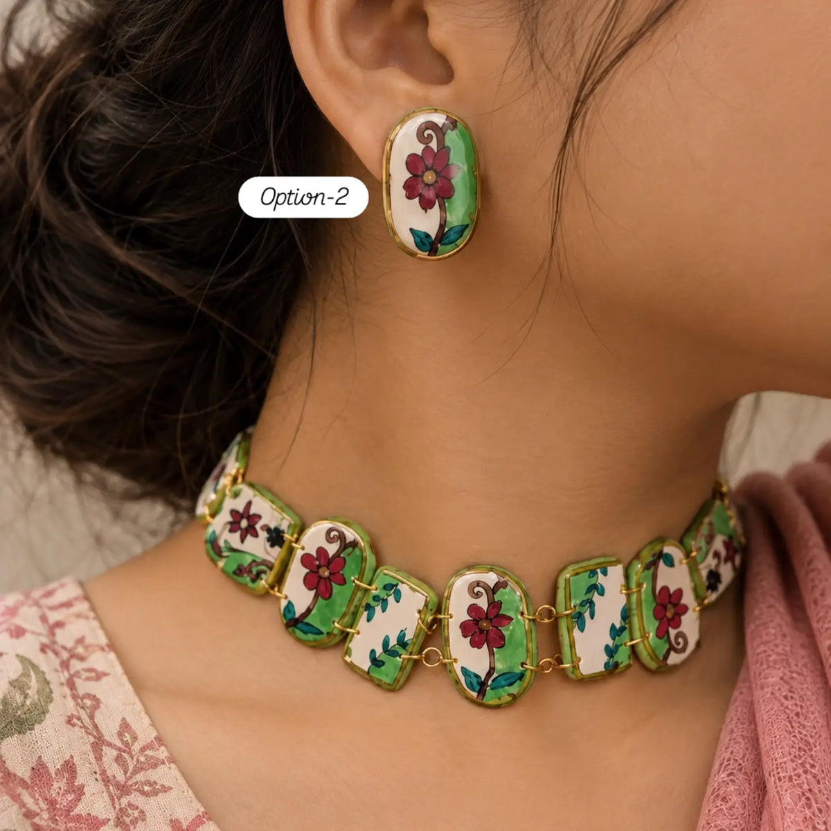 Porcelain bloom - jewelry set