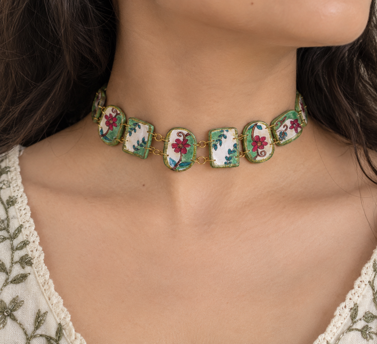 Porcelain bloom - jewelry set